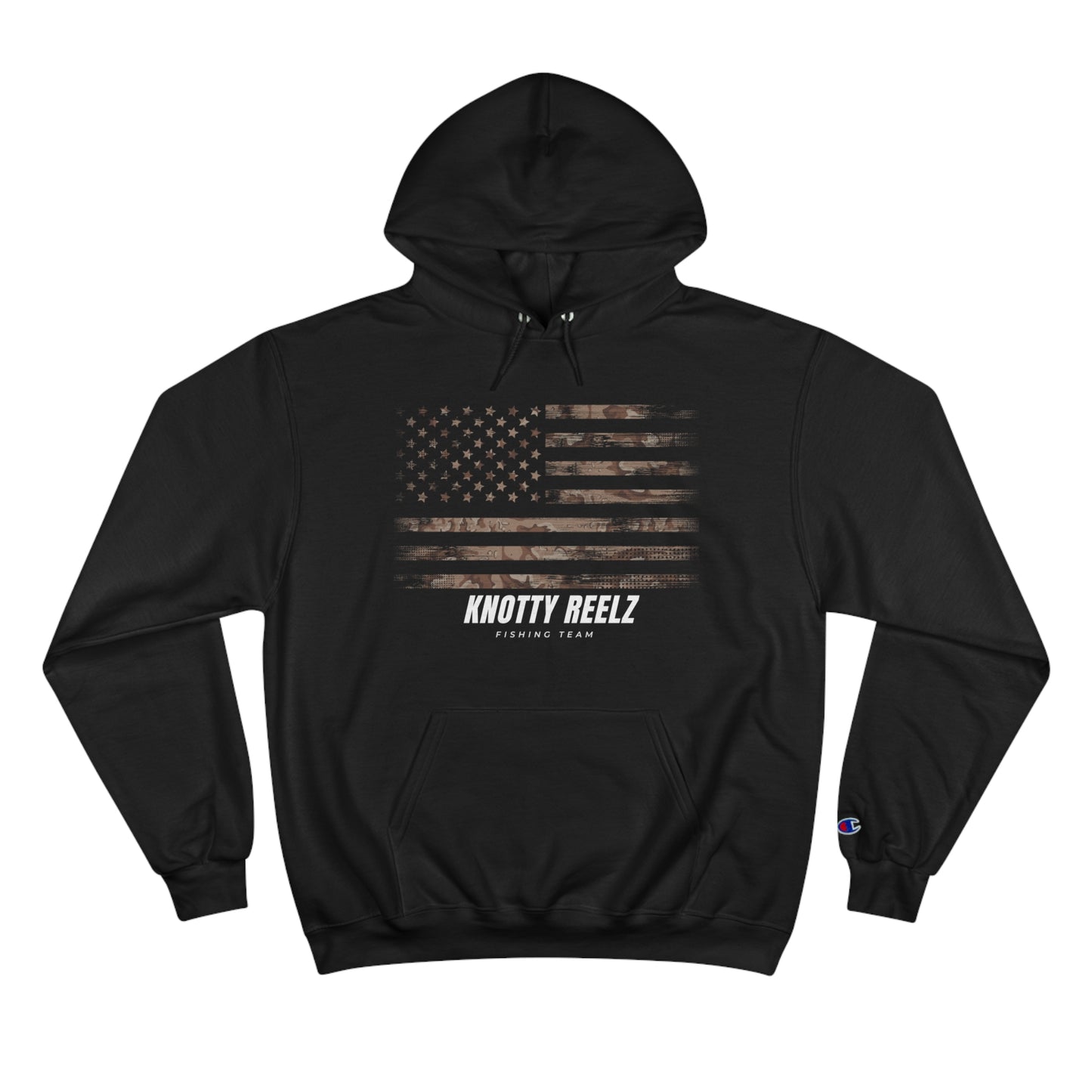 Knotty Reelz Custom Camo Flag Champion Hoodie