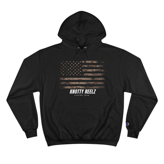 Knotty Reelz Custom Camo Flag Champion Hoodie