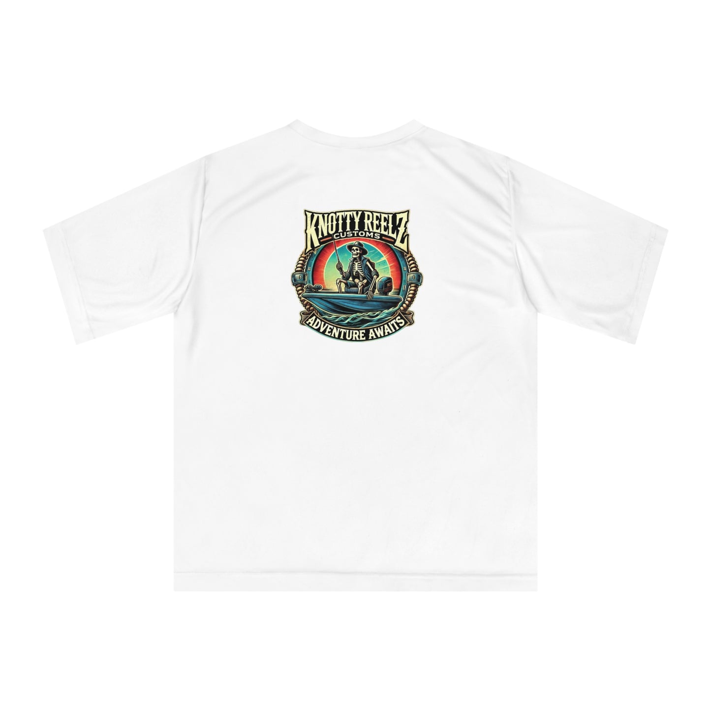 Knotty Reelz Customs "Adventure Awaits" Performance Tee Shirt