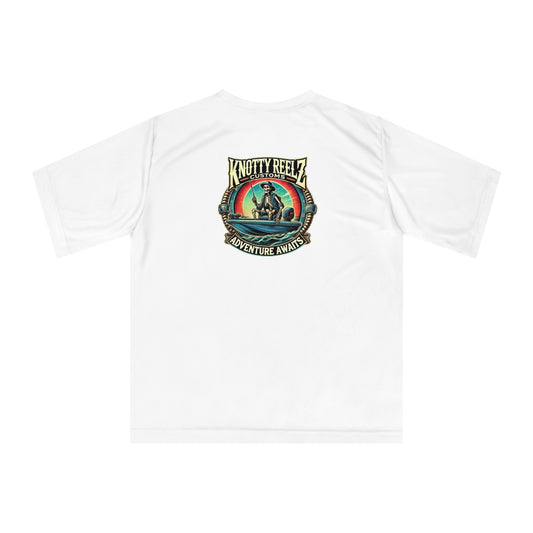 Knotty Reelz Customs "Adventure Awaits" Performance Tee Shirt