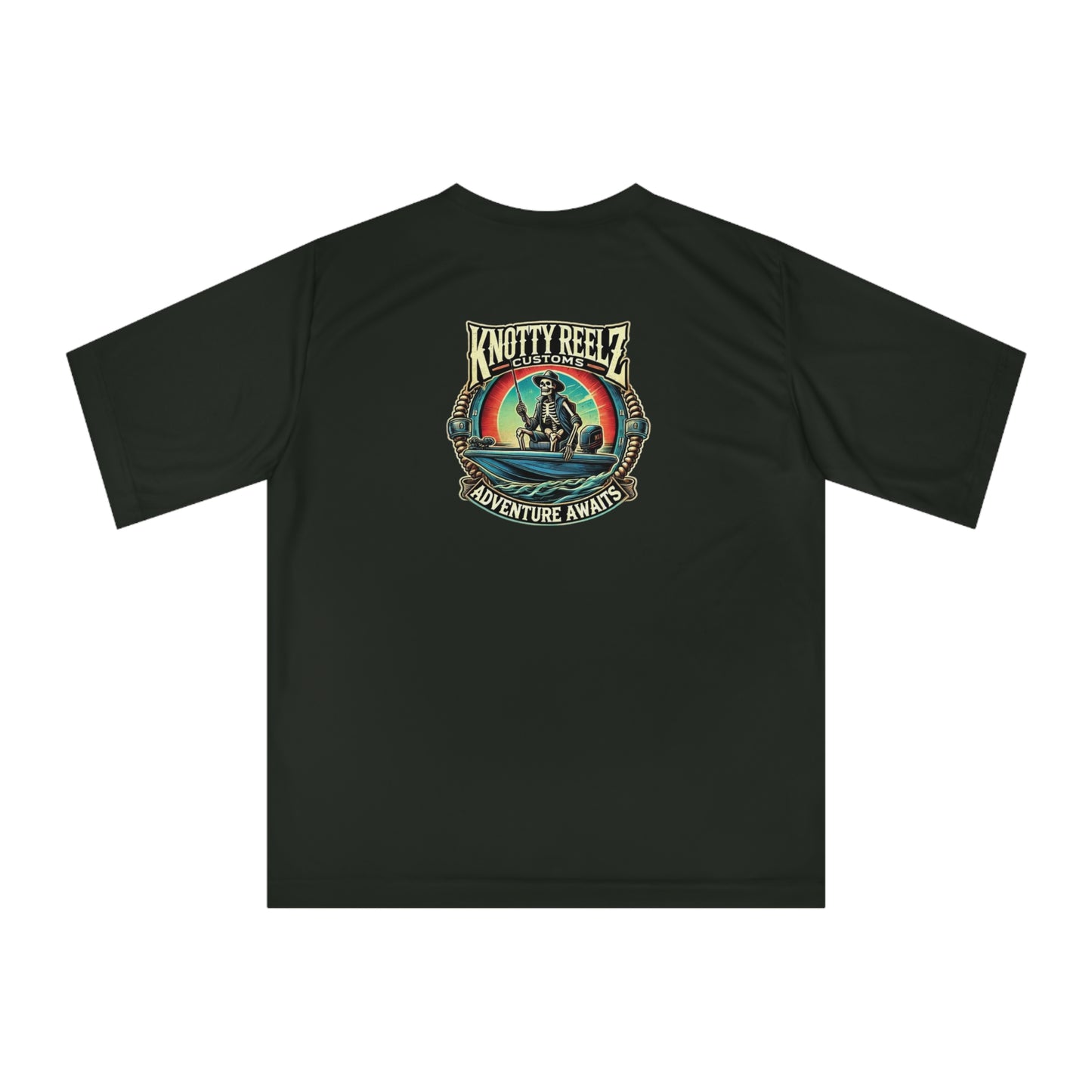 Knotty Reelz Customs "Adventure Awaits" Performance Tee Shirt